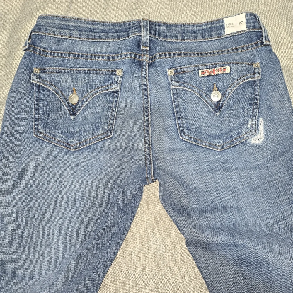 ​Hudson Ferris Flare Jeans Distressed Blue Denim Size 27